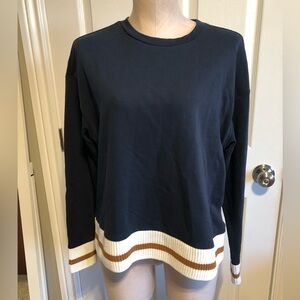 Contemporaine Simons Navy Blue Sweater with White stripes